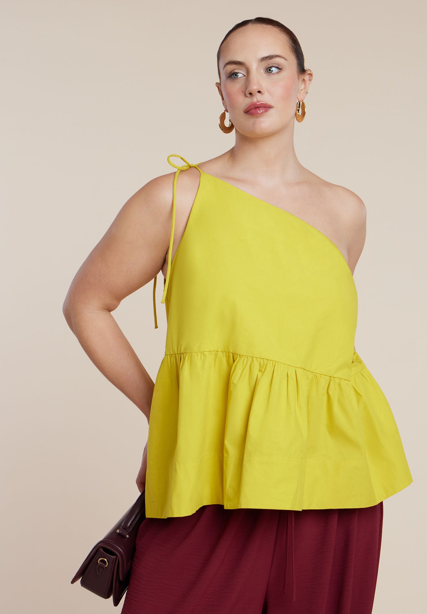 Asymmetric Trapeze Poplin Top image number 0