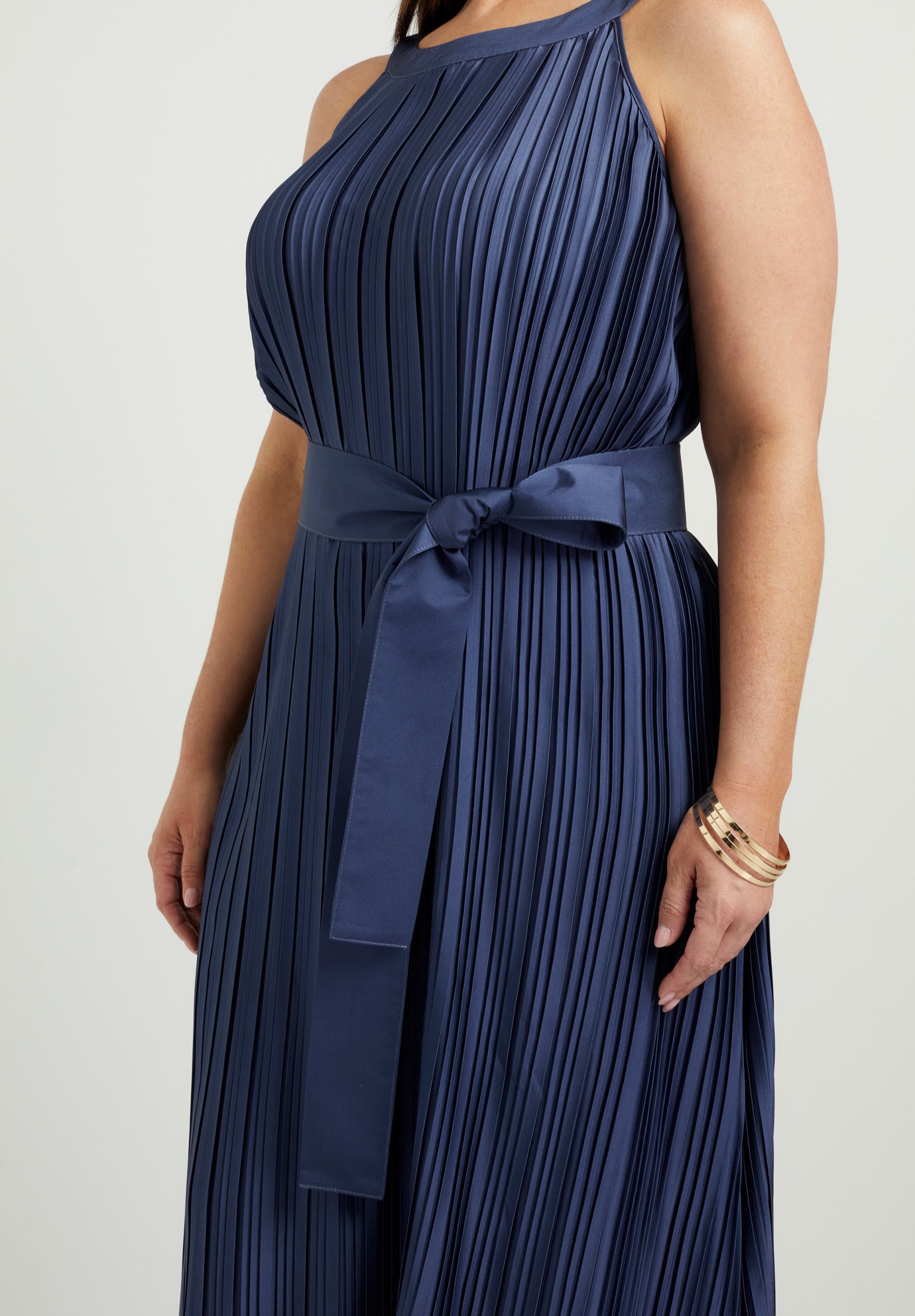 Pleated Halter Maxi Dress | Dia & Co
