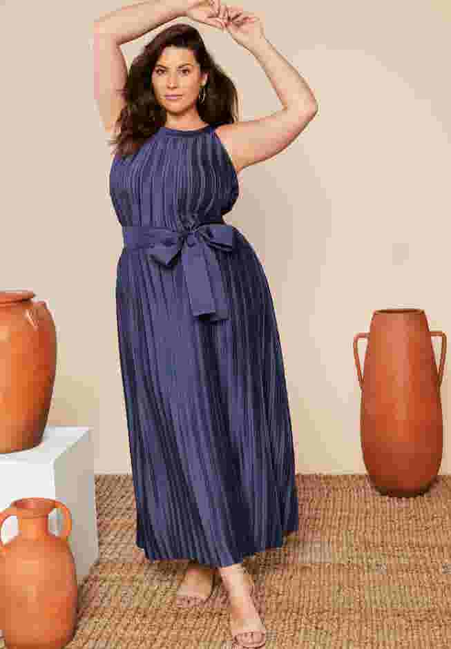 Pleated Halter Maxi Dress image number 0