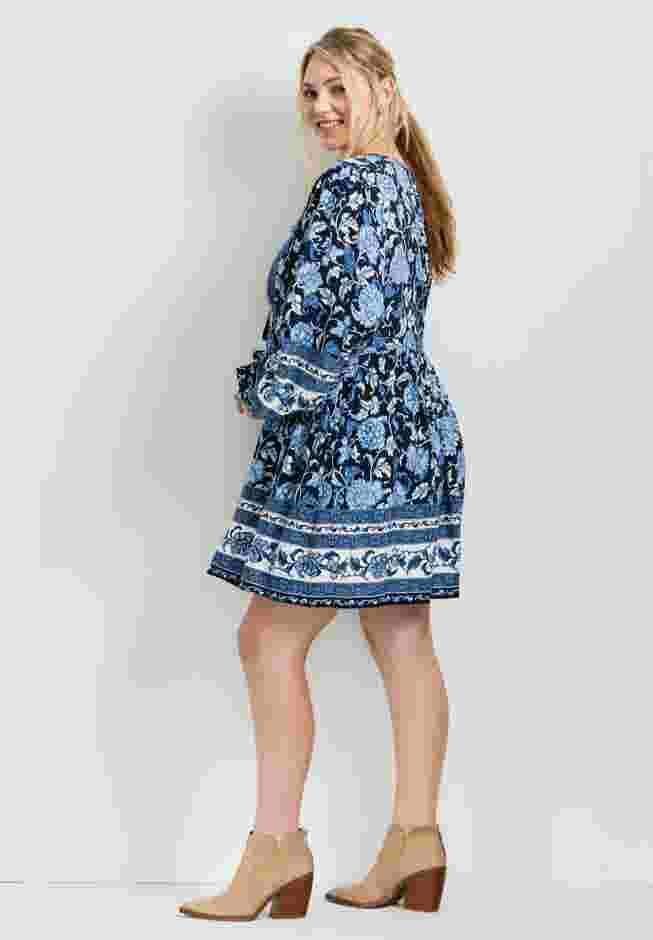 Livvy Boho Border Print Mini Dress image number 2