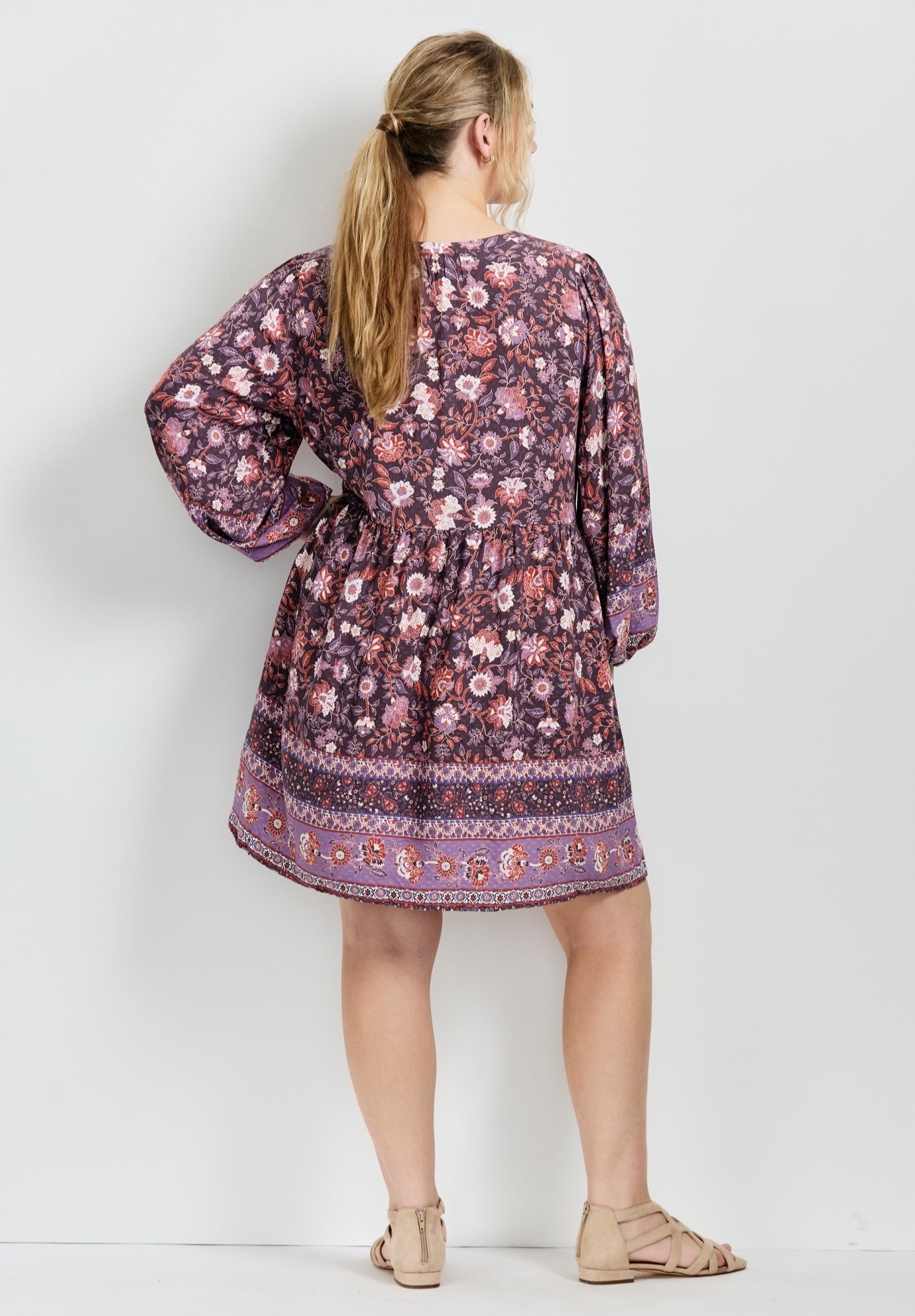 Livvy Boho Border Print Mini Dress image number 1
