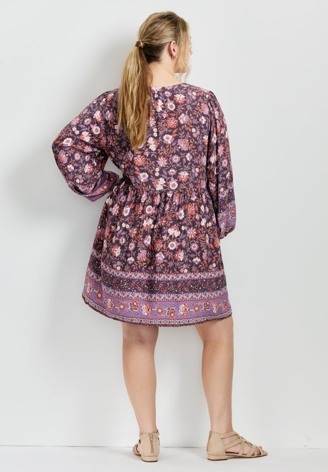 Livvy Boho Border Print Mini Dress image number 1