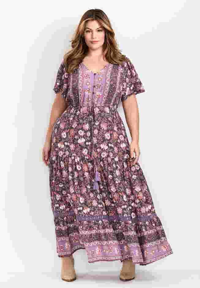 Emmy Placement Print Maxi Dress image number 4