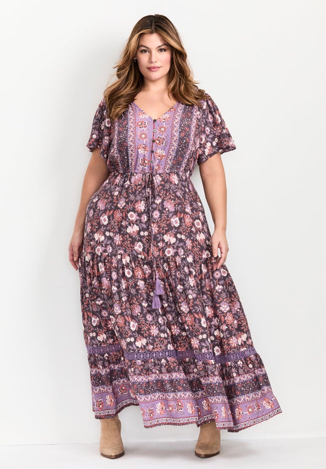 Emmy Placement Print Maxi Dress image number 4