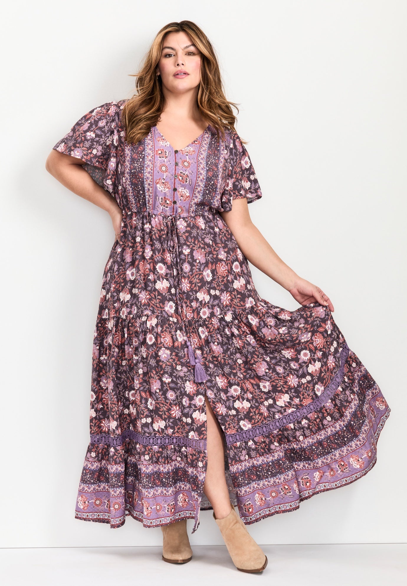 Emmy Placement Print Maxi Dress image number 0