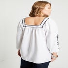 Embroidered Lino Soleil Top image number null