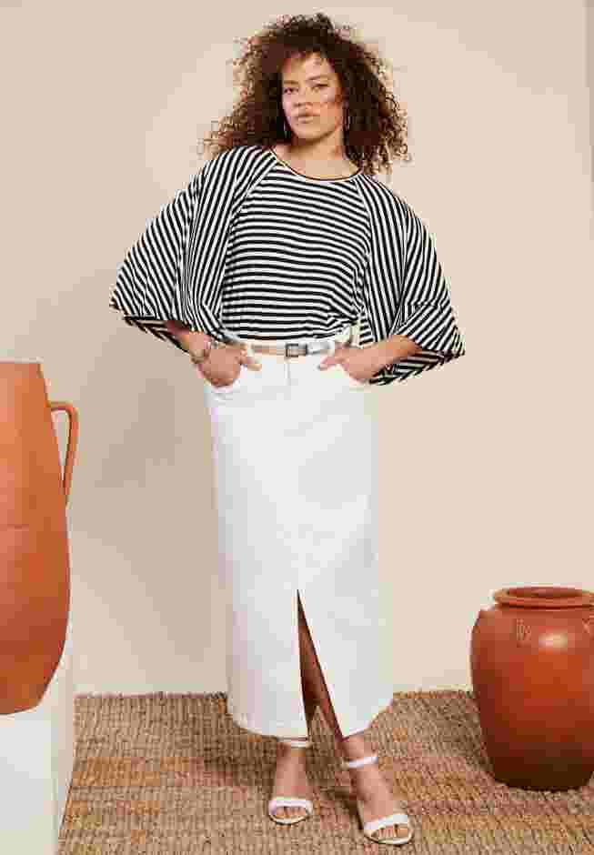 Flared Raglan Sleeve Breton Tee image number 0