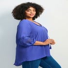 Pintuck Lace Peasant Top image number null