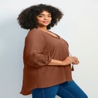 Pintuck Lace Peasant Top image number null