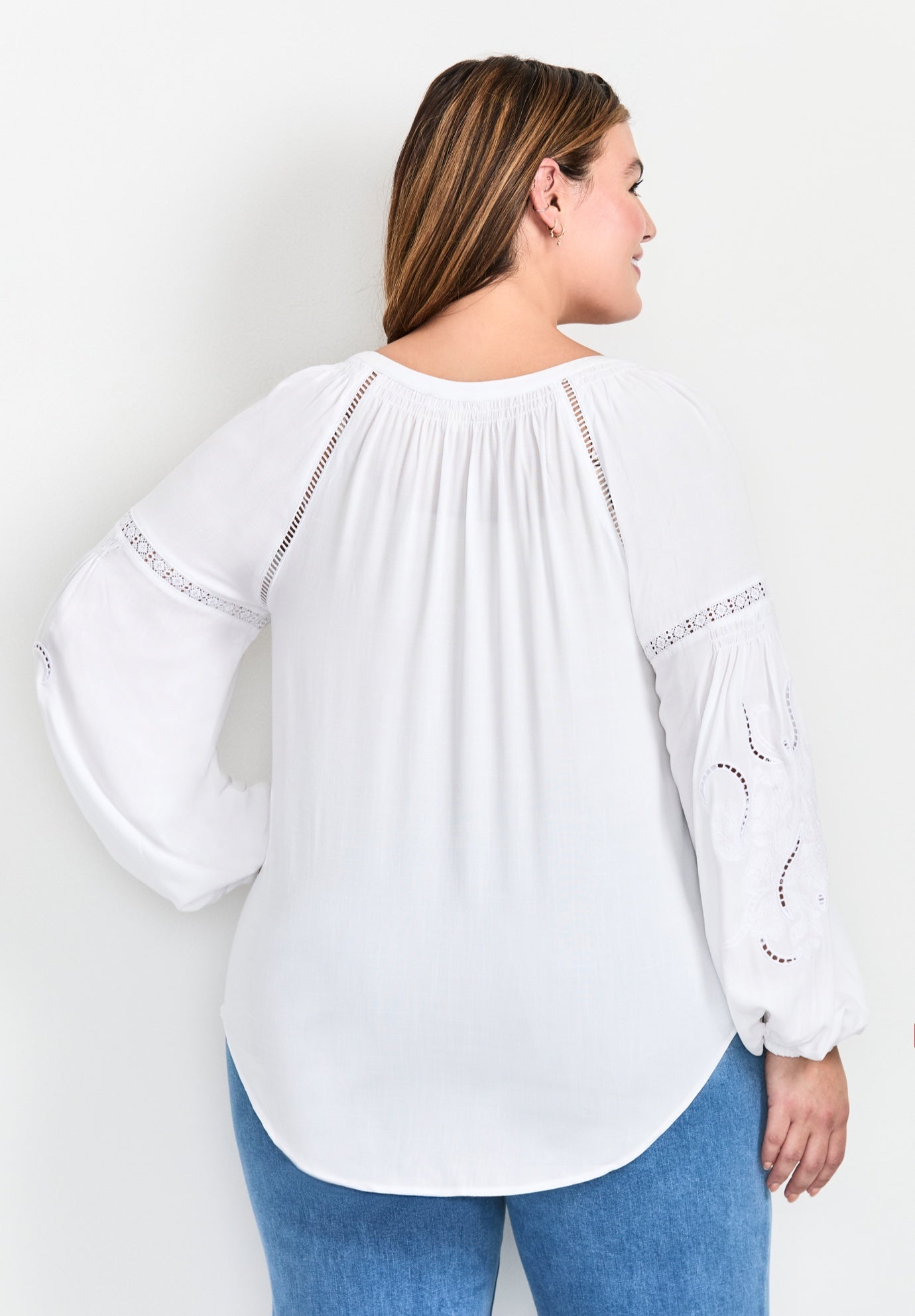 Embroidered Peasant Blouse image number 1