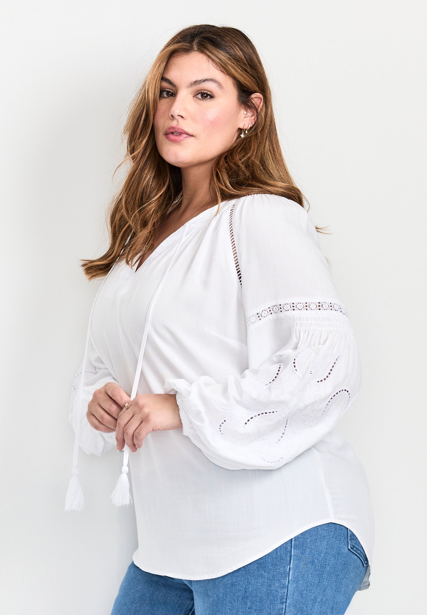 Embroidered Peasant Blouse image number 2