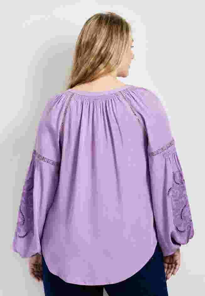 Embroidered Peasant Blouse image number 1