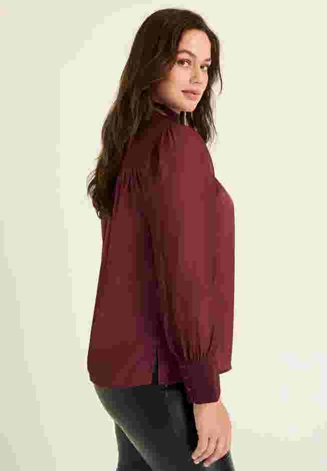 Satin Mockneck Blouse image number 2