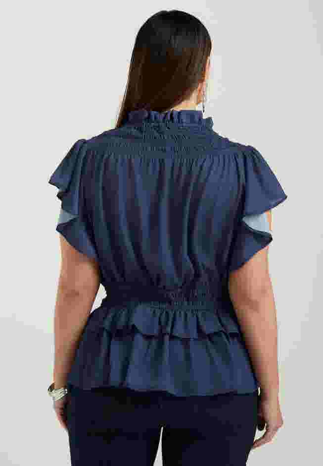 Mockneck Ruffle Blouse image number 1