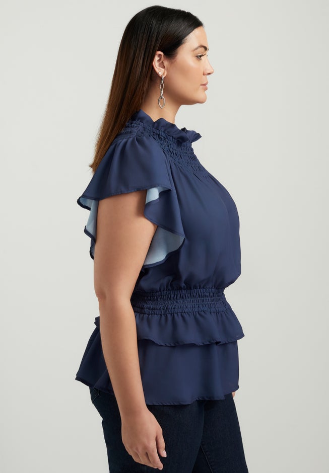 Mockneck Ruffle Blouse image number 4