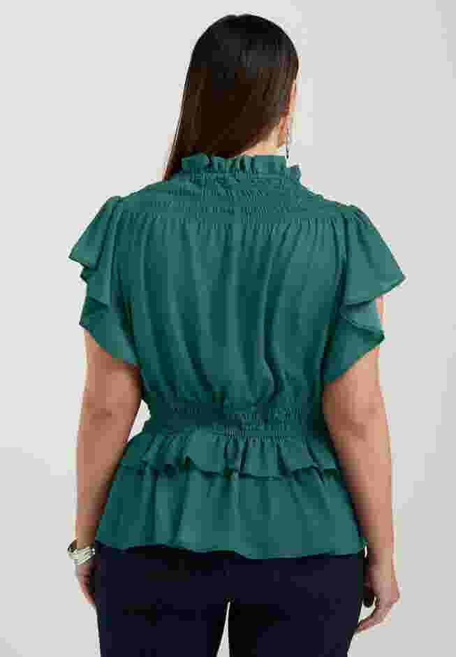 Mockneck Ruffle Blouse image number 1
