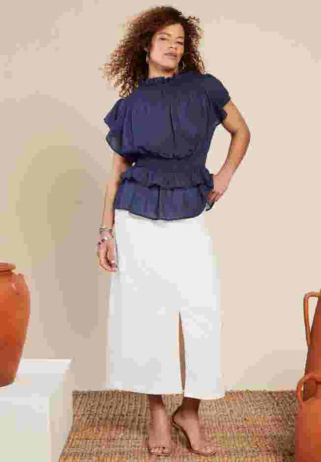 Mockneck Ruffle Blouse image number 0
