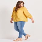 Embroidered Lace Detail Peasant Blouse image number null