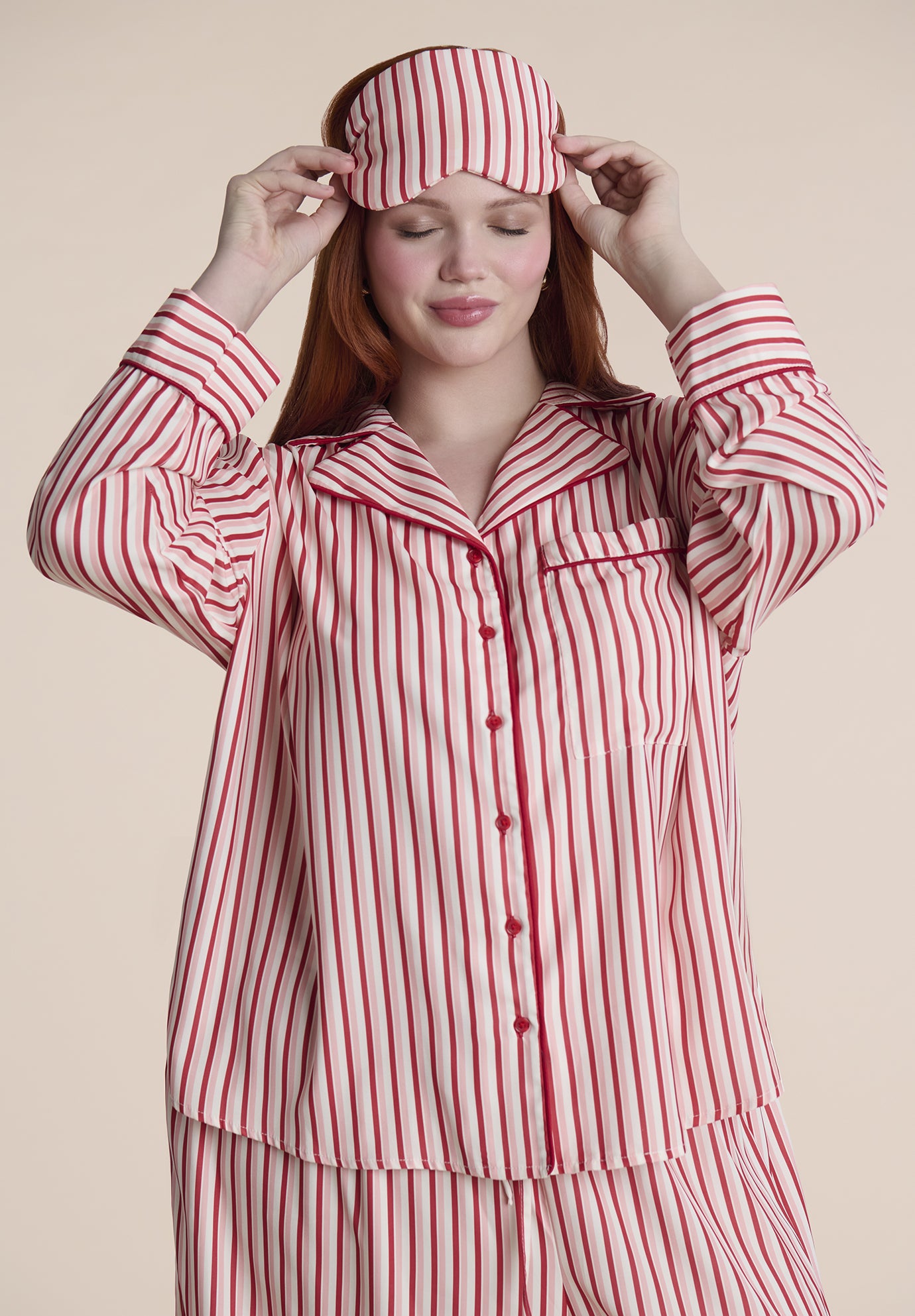 Striped Sleep Eye Mask image number 1