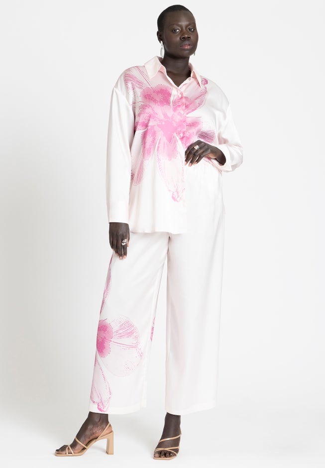 Pull On Printed Wide Leg Pant image number null