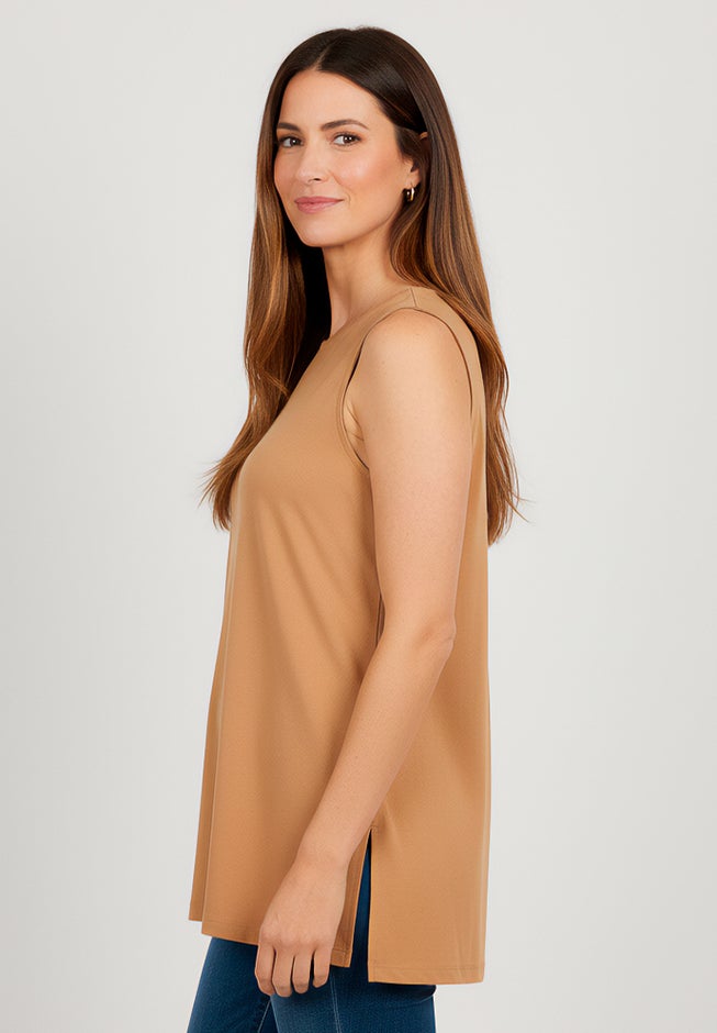 Stretch Knit Tunic Tank image number 1