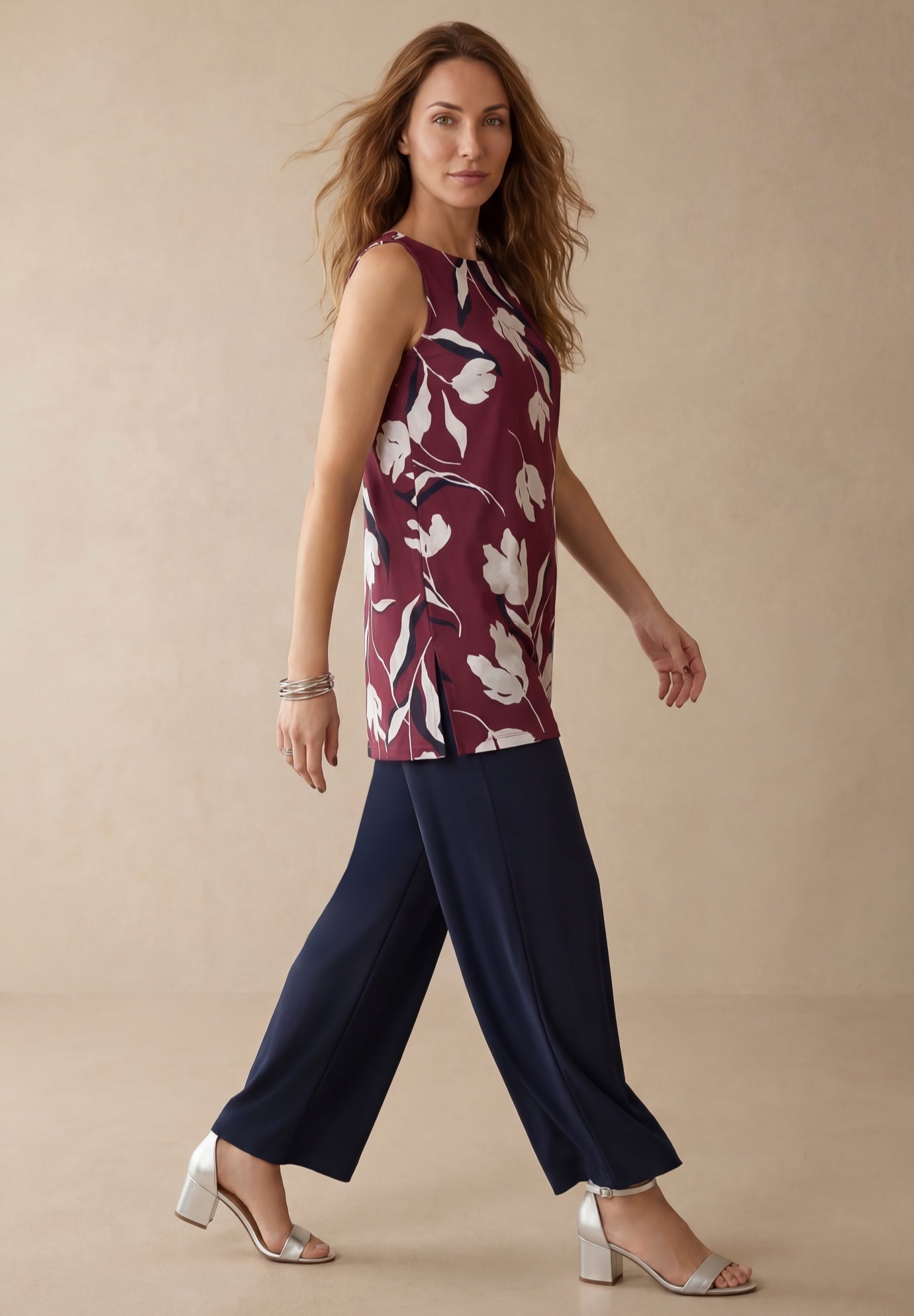 Stretch Knit Tunic Tank image number 2