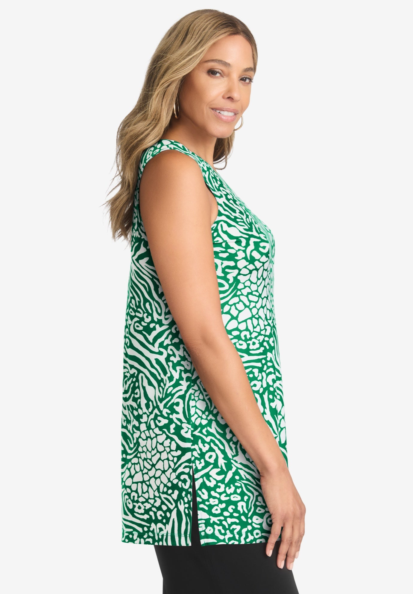 Stretch Knit Tunic Tank image number 1