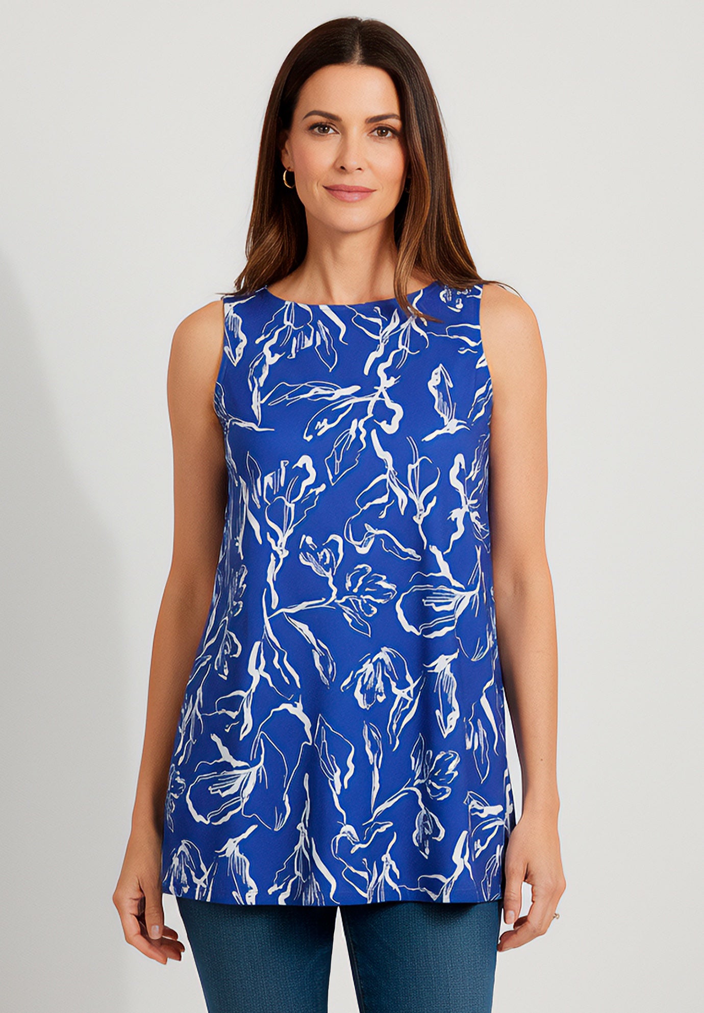 Stretch Knit Tunic Tank image number 0