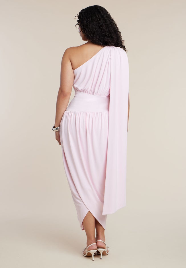One-Shoulder Draped Maxi Dress image number 1
