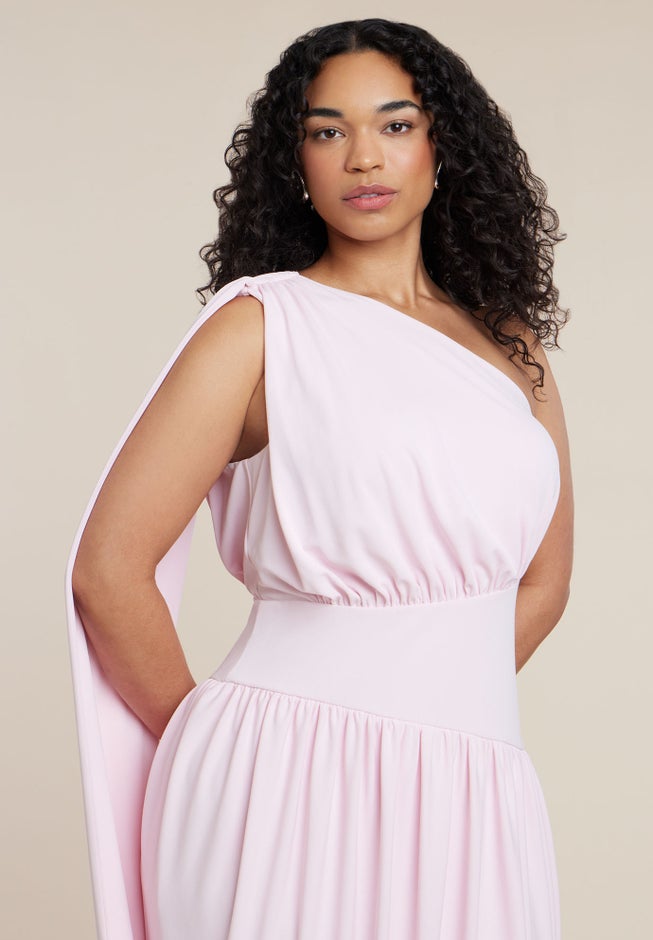 One-Shoulder Draped Maxi Dress image number 2