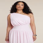 One-Shoulder Draped Maxi Dress image number null
