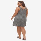 Stretch Jersey Knit A-Line Crossover Back Tank Short Dress image number null