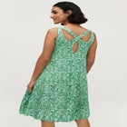 Stretch Jersey Knit A-Line Crossover Back Tank Short Dress image number null