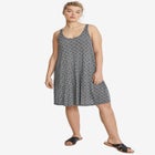 Stretch Jersey Knit A-Line Crossover Back Tank Short Dress image number null