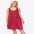Stretch Jersey Knit A-Line Crossover Back Tank Short Dress image number 0