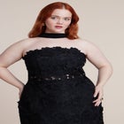 Strapless Lace Dress With Scarf image number null