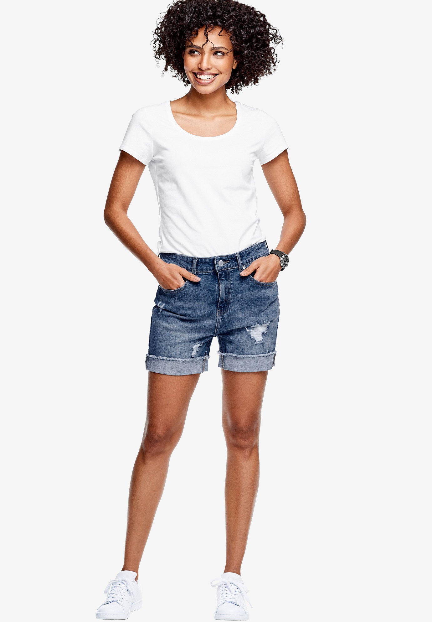 Frayed Cuff Hem Shorts image number 0