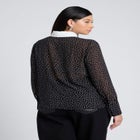 Polka Dot Collared Blouse image number null