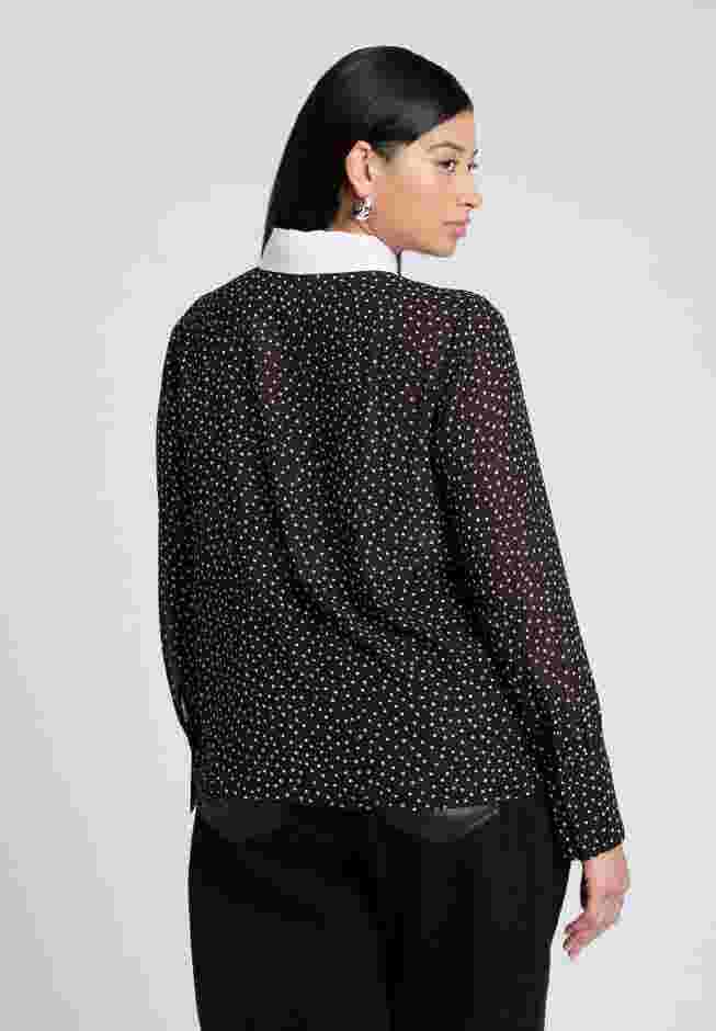 Polka Dot Collared Blouse image number 1