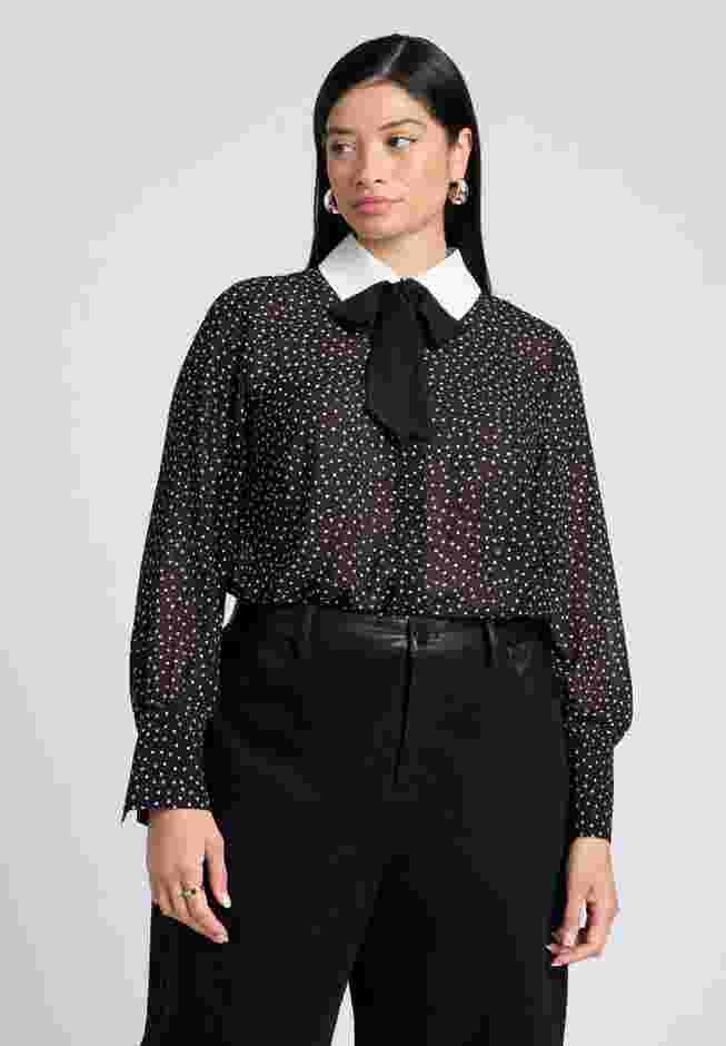 Polka Dot Collared Blouse image number 0