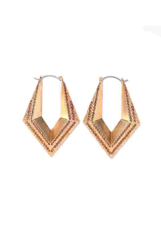 Angular Sparkle Hoop Earring image number 0