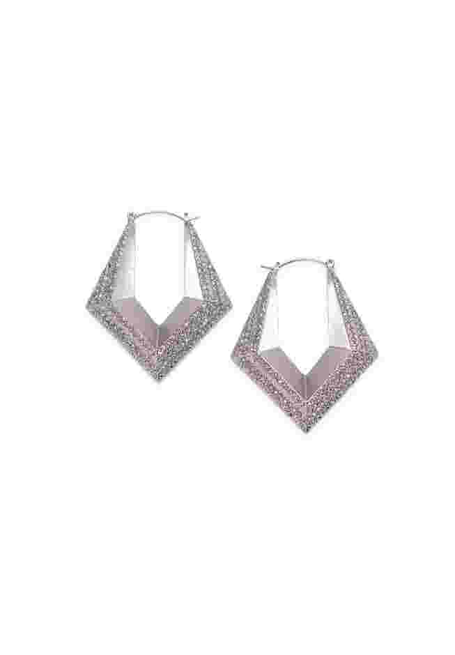 Angular Sparkle Hoop Earring image number 0