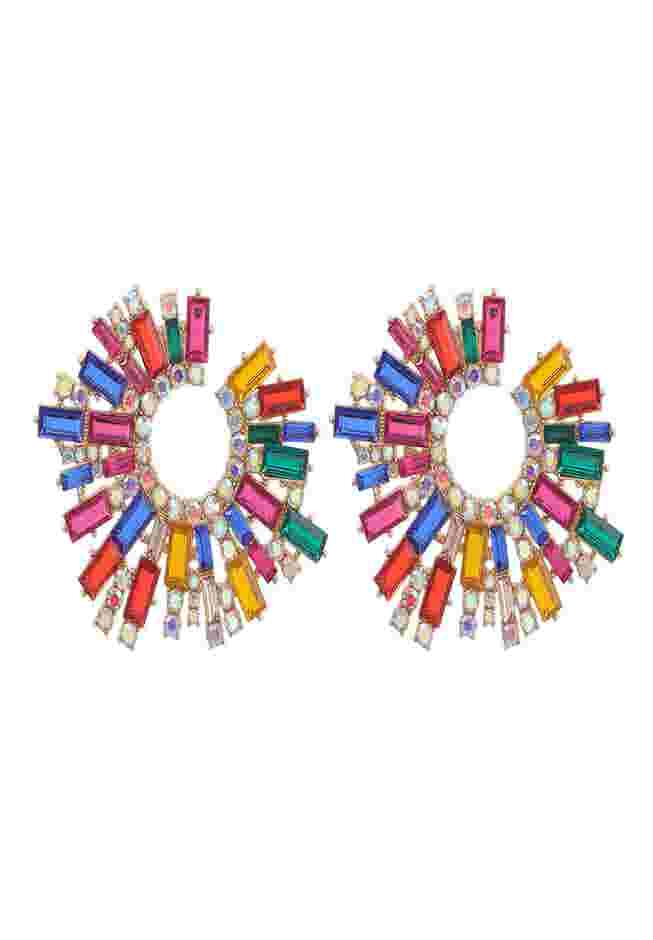 Rounded Abstract Gem Earrings image number 0