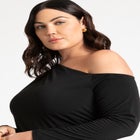 Ruched One Shoulder Tee With Thumbhole Sleeve image number null