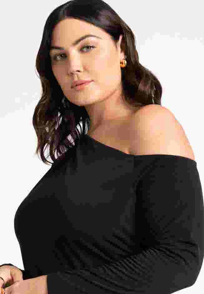 Ruched One Shoulder Tee With Thumbhole sleeve image number 1