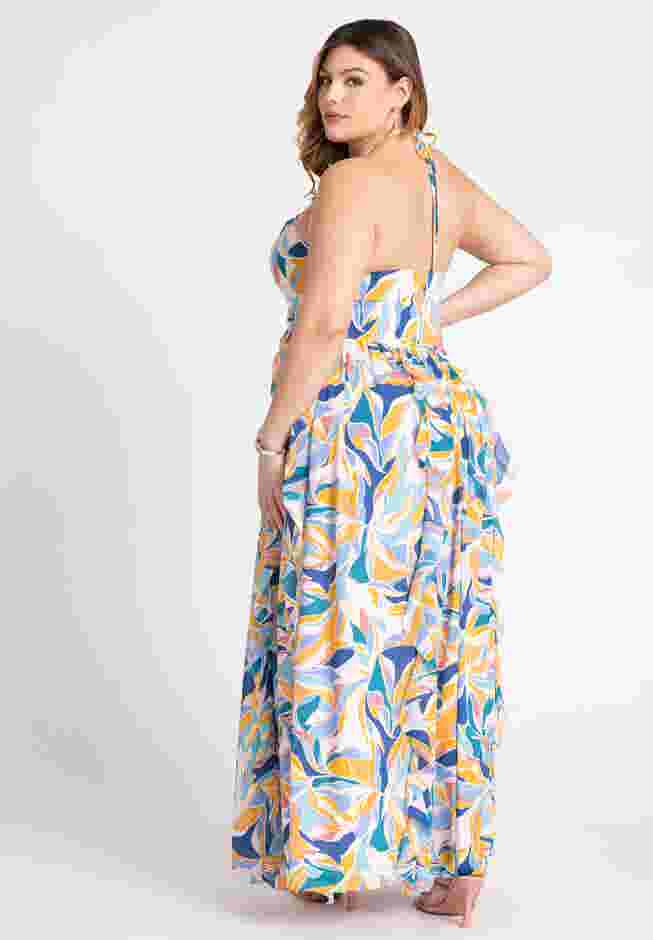 Halter Neck Ruffle Maxi Dress image number 1