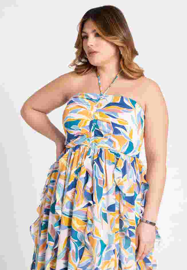 Halter Neck Ruffle Maxi Dress image number 2