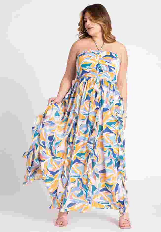 Halter Neck Ruffle Maxi Dress image number 0