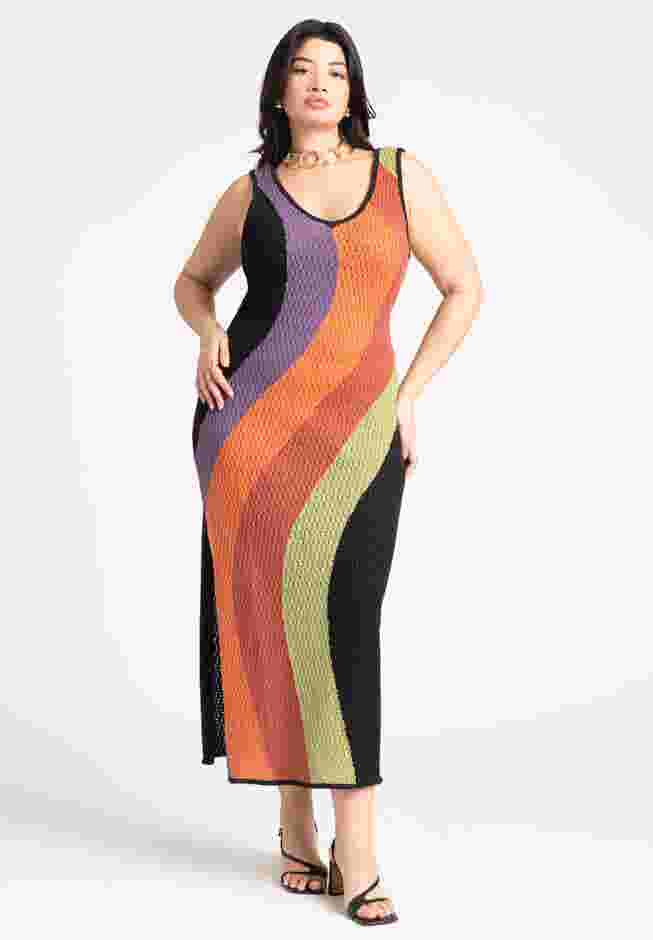 Crochet Knit Sleeveless Cover Up Midi Dress image number 0