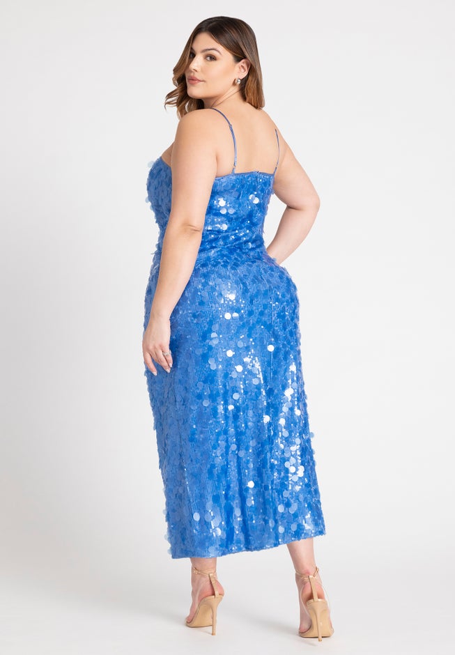 Strappy Paillette Column Dress image number null